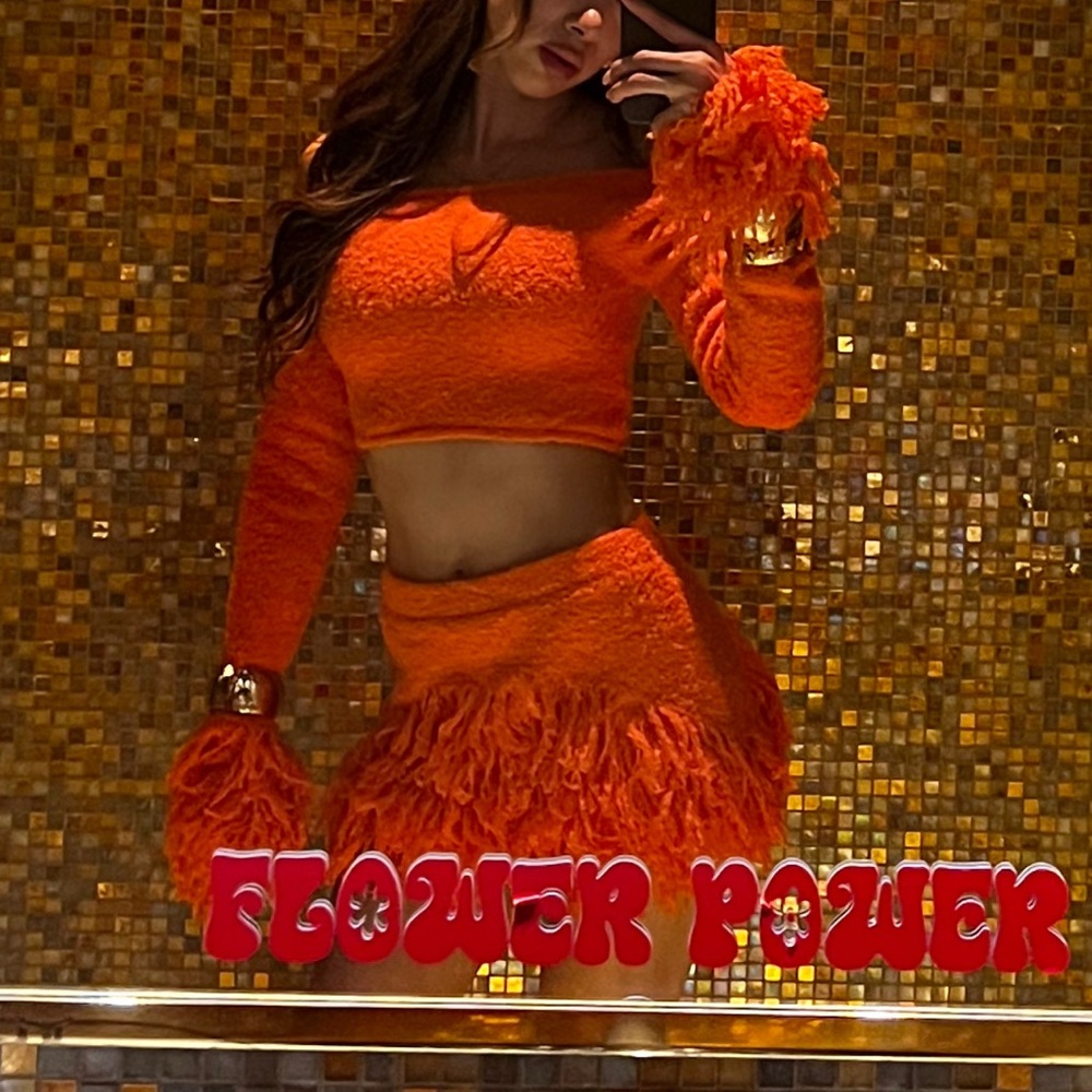 Orange skirt set